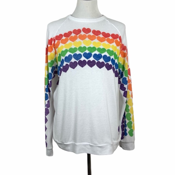 Lauren Moshi Lovie Rainbow Heart Sweatshirt Med? - Picture 3 of 10